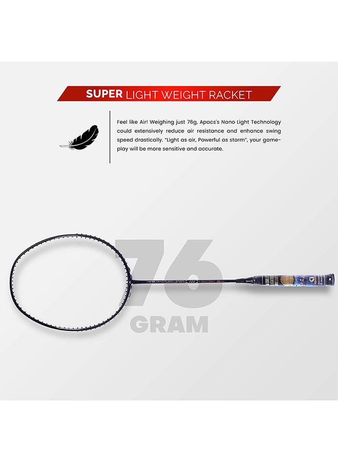 Nano Fusion Speed 722 Graphite Unstrung Badminton Racket with Full Racket Cover | For Intermediate Players | 76 grams |Maximum String Tension - 30lbs