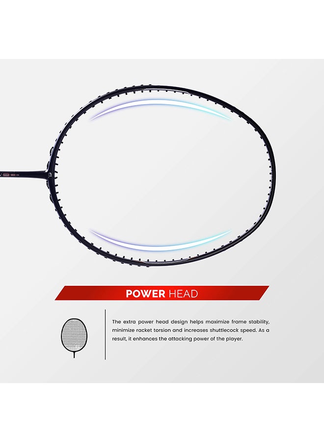 Nano Fusion Speed 722 Graphite Unstrung Badminton Racket with Full Racket Cover | For Intermediate Players | 76 grams |Maximum String Tension - 30lbs