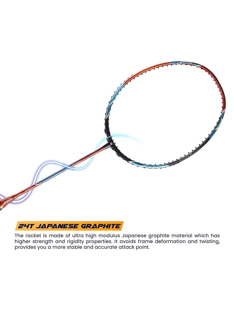 Asgardia Control (73 grams Ultra Lightweight) Made in Vietnam | Japanese Graphite Unstrung Badminton Racket with Full Cover | G2-4 1/8 inches