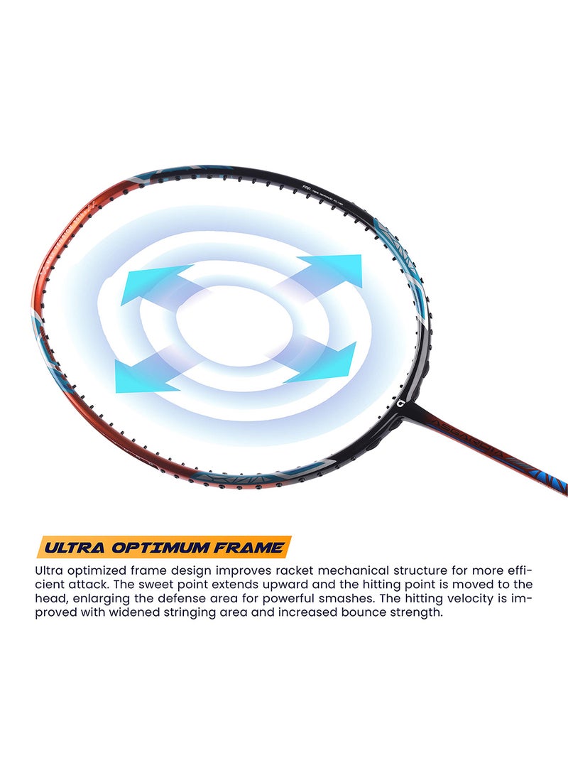 Asgardia Control (73 grams Ultra Lightweight) Made in Vietnam | Japanese Graphite Unstrung Badminton Racket with Full Cover | G2-4 1/8 inches