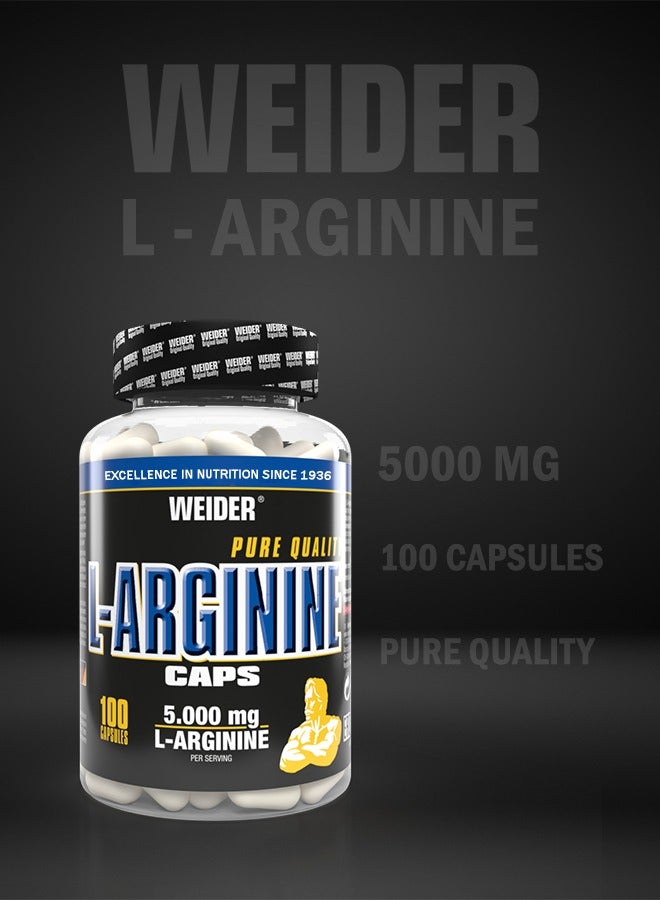 L-arginine Caps (5.000mg L-arginine per servings) 100 Capsule