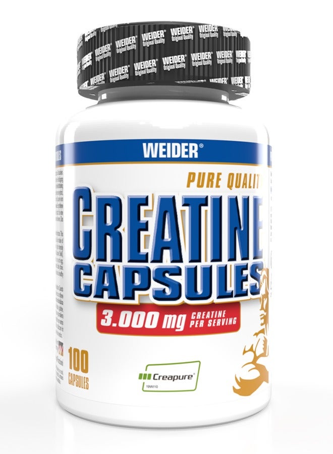 Creatine Capsules 3.000mg Creatine per Servings, (Creapure) 100 Capsules