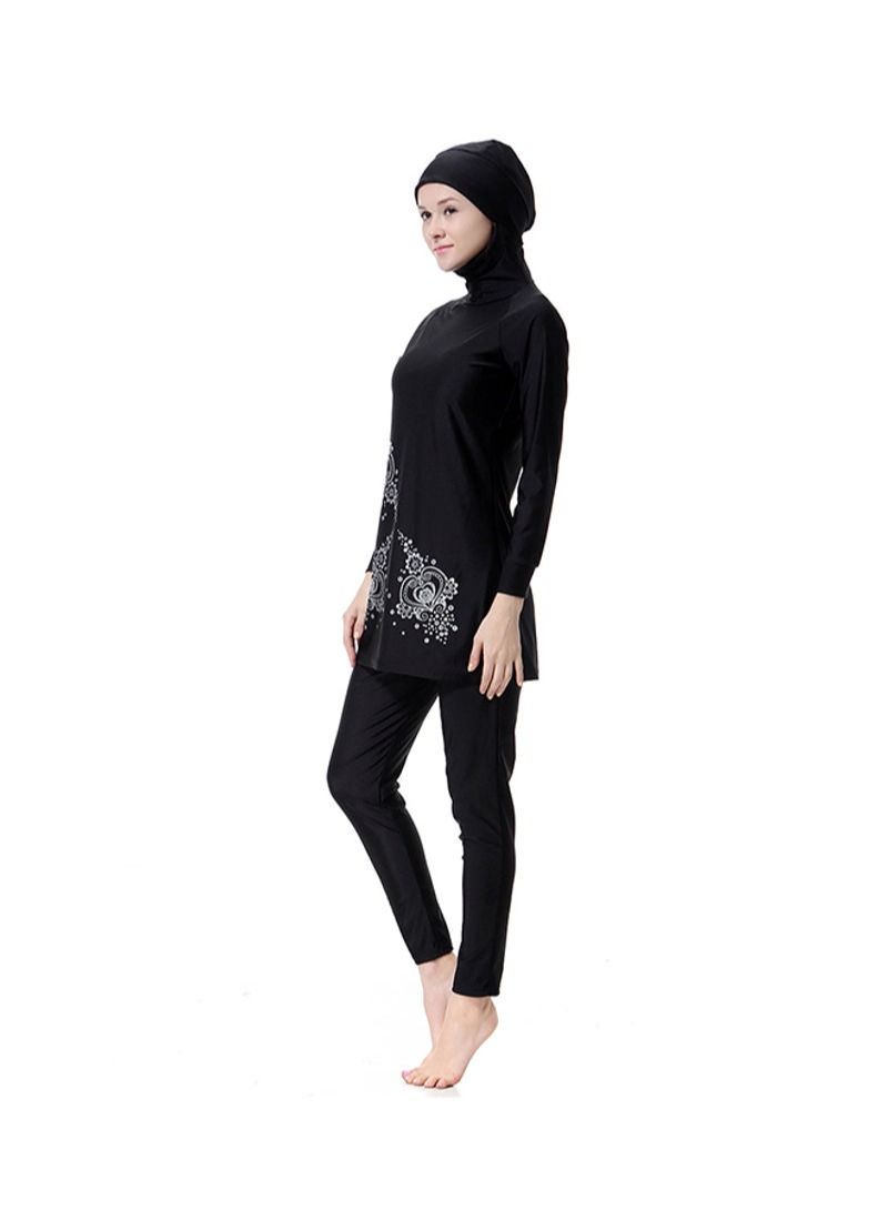 2-Piece Long Sleeve Burkini Black
