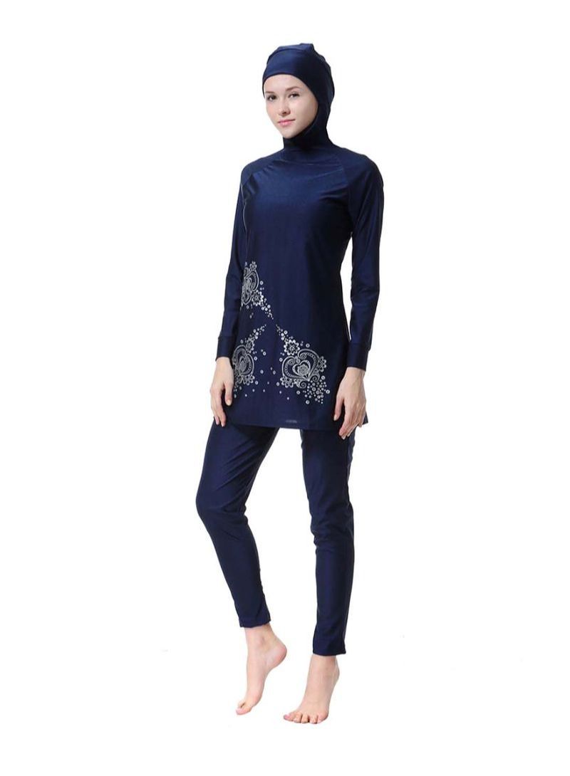 Conservative And Fashionable Burkinis Dark Blue