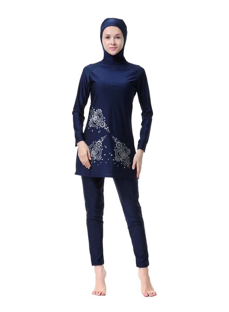 Conservative And Fashionable Burkinis Dark Blue