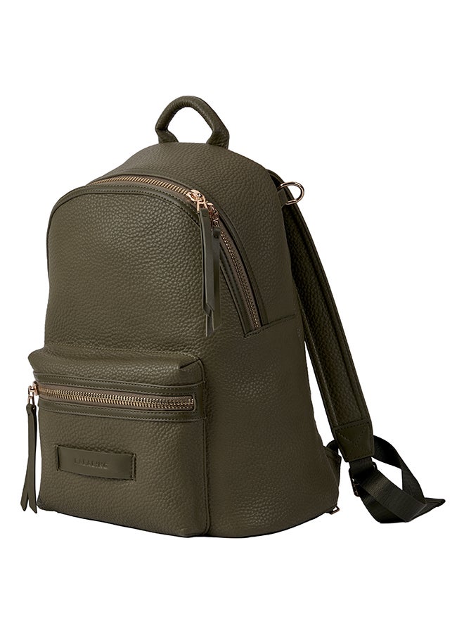 Tumble Leather Changing Bag - Olive Green And Gold