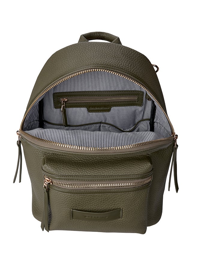 Tumble Leather Changing Bag - Olive Green And Gold