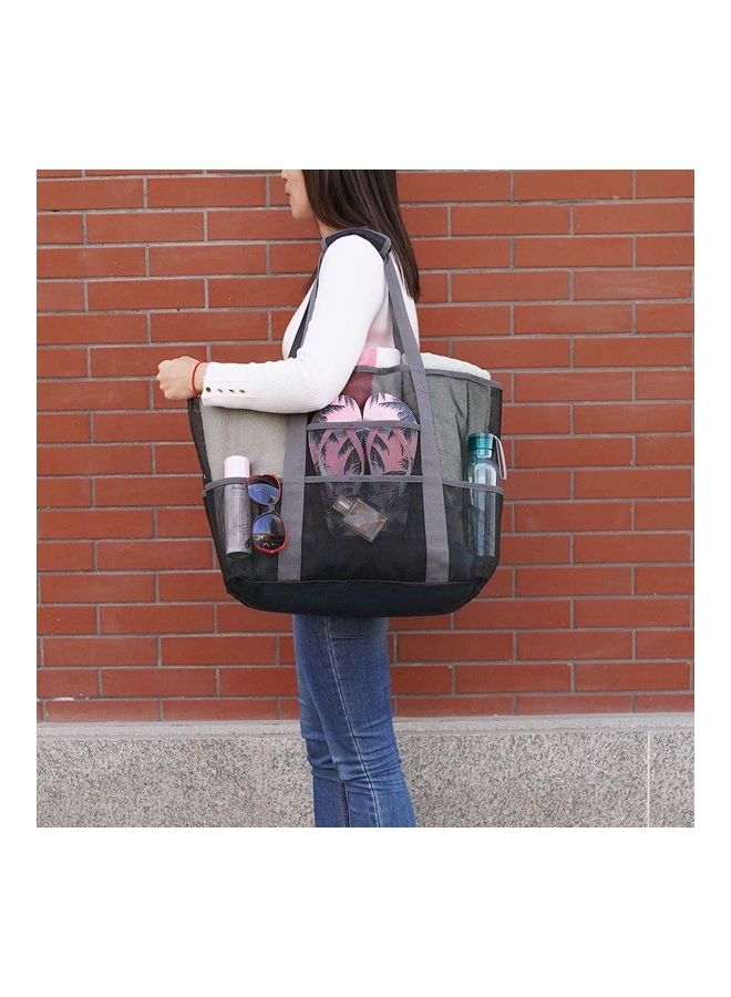 Mesh Beach Bag With Waterproof Inside Pockets 55 x 23 38cm