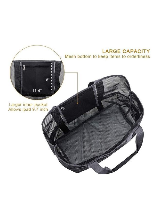 Mesh Beach Bag With Waterproof Inside Pockets 55 x 23 38cm