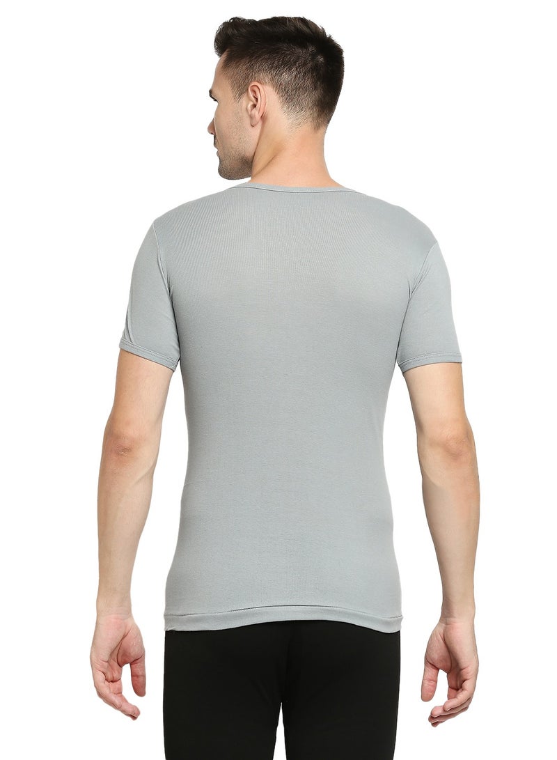 MEN'S V-NECK COTTON UNDERSHIRT (PACK OF 3) - GREY