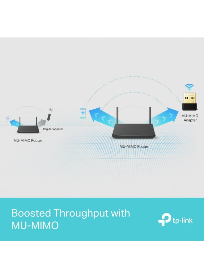 AC1300 Nano Wireless MU-MIMO USB 2.0 Adapter, Dual-Band, Miniature Design, Supports Windows 10/8.1/8/7, Mac OS 10.15 and earlier, Highly Secure WPA3, Easy Setup (Archer T3U Nano)