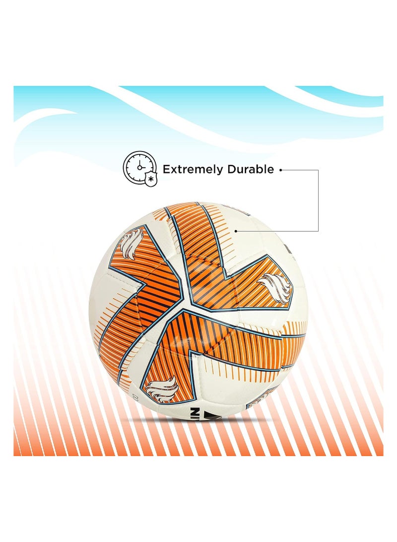 DOM02 Brace ‎PU Football | Size 5 | Machine Stitched | 32 Panel | Hobby Playing Ball | Soccer Ball