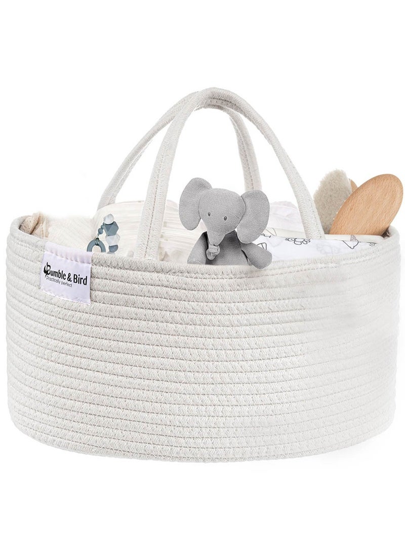 Bumble & Bird - Cotton Rope Diaper Caddy - White