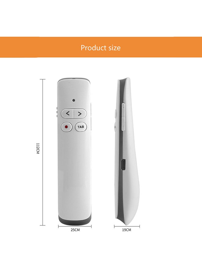 PP924 Wireless Presenter PPT Flip Pen Laser Pointer White