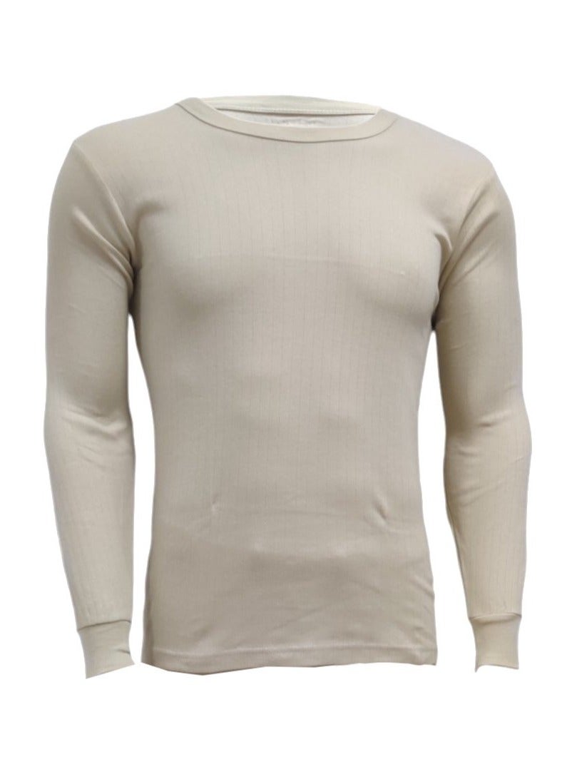 John Gladstone Men's Cotton Full Sleeve Round Neck Interlock Thermal T-Shirt (Skin)