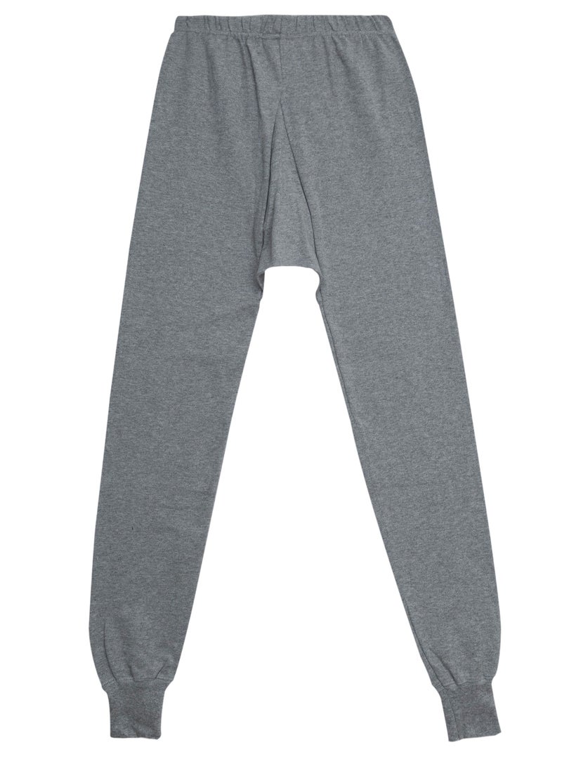 John Gladstone Men's Cotton Interlock Thermal Set  (Grey)