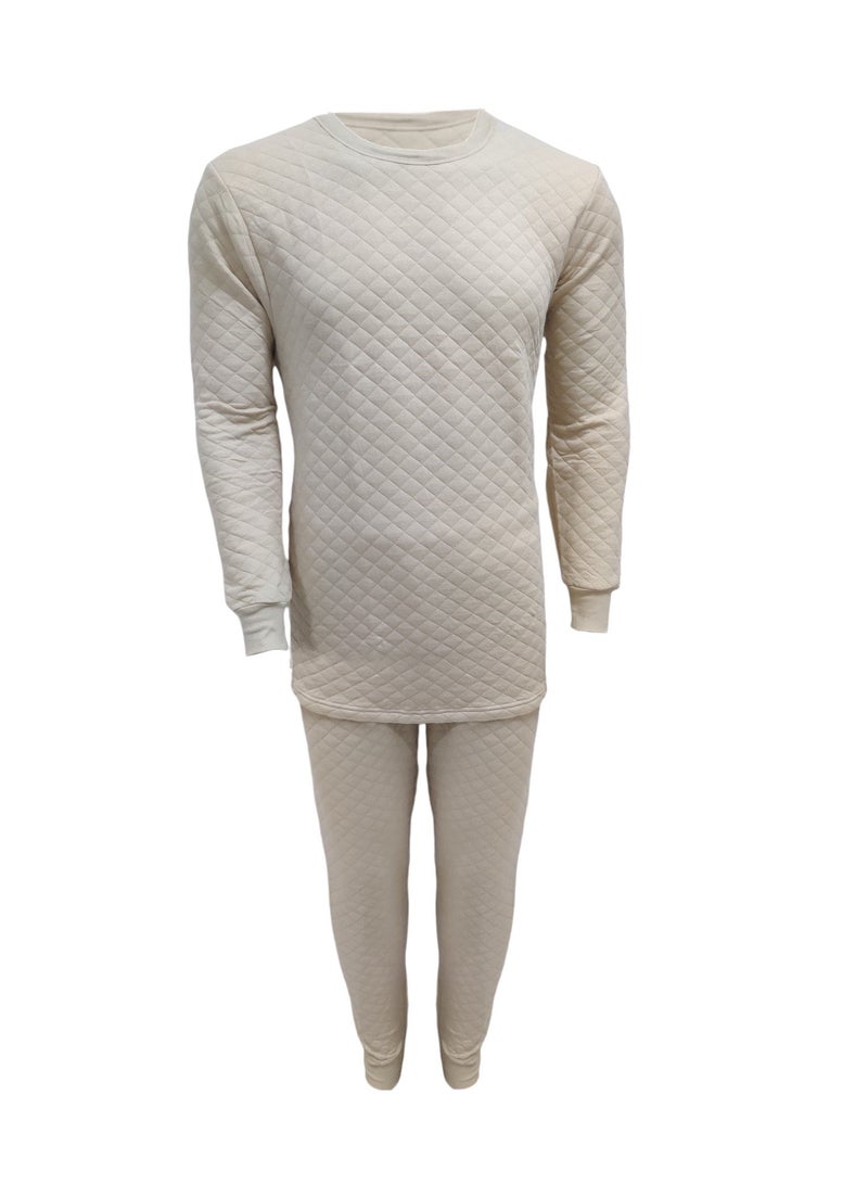 John Gladstone Men's Cotton Triple Knit Thermal Set  (Skin)