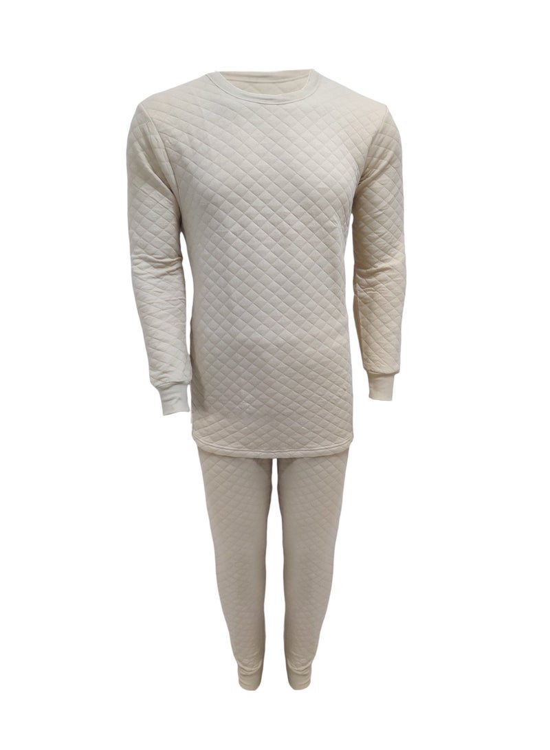 John Gladstone Men's Cotton Triple Knit Thermal Set  (Skin)