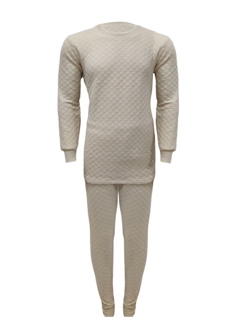 John Gladstone Men's Cotton Triple Knit Thermal Set  (Skin)