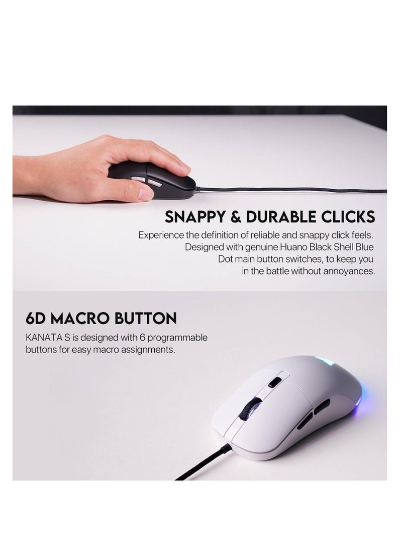 Fantech VX9S  RGB Wired Gaming Mouse, 60 IPS Speed / 20G Acceleration, Adjustable 400 - 7200 DPI  DPI Optical Sensor,10 million Clicks, RGB Lighting Effects, 6 Programmable Buttons Gaming Mice
