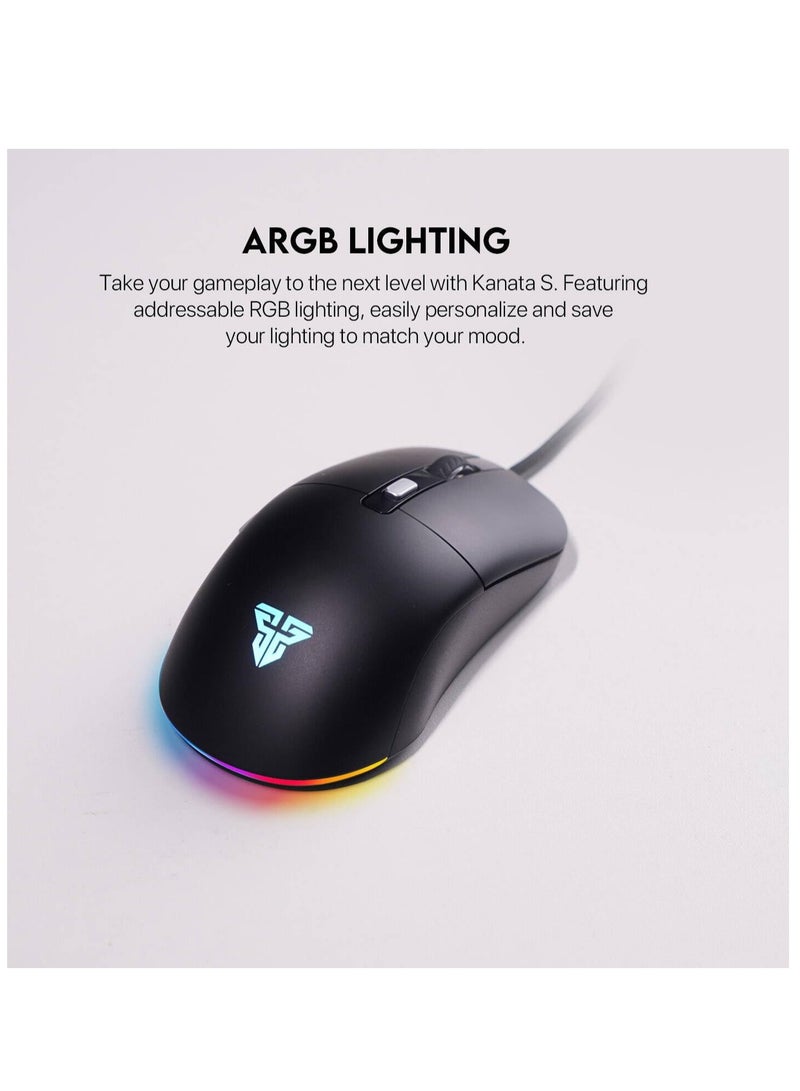 Fantech VX9S  RGB Wired Gaming Mouse, 60 IPS Speed / 20G Acceleration, Adjustable 400 - 7200 DPI  DPI Optical Sensor,10 million Clicks, RGB Lighting Effects, 6 Programmable Buttons Gaming Mice