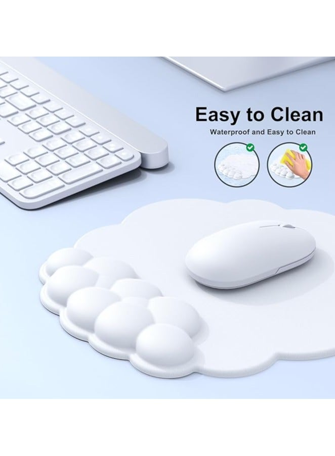 Cloud Mouse Pad with Wrist Rest, Cloud Keyboard Wrist Rest, Wrist Rest for Computer Keyboard, Cloud Mouse Pad Wrist Support, Ergonomic Cloud Keyboard Mouse Wrist Support, White