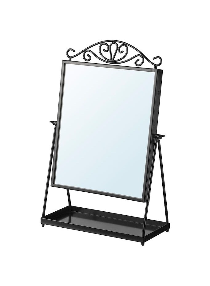 Table mirror, black, 27x43 cm