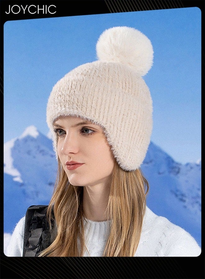 Korean Version Autumn and Winter Versatile Beanie Hat Ear Protection Knit Hat for Women