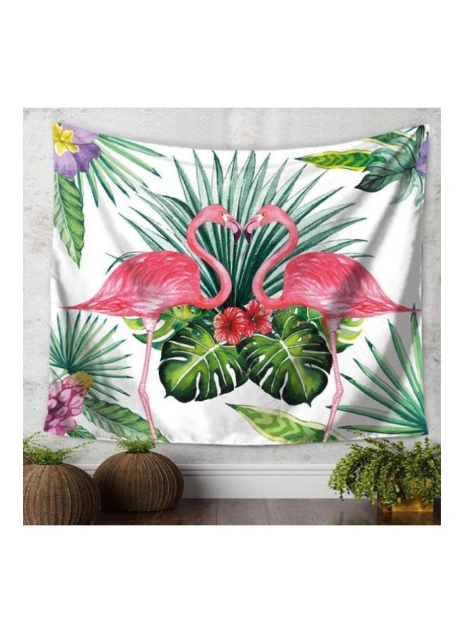 Bohemia Wall Hanging Flamingo Tapestry White/Green/Pink 150x200centimeter