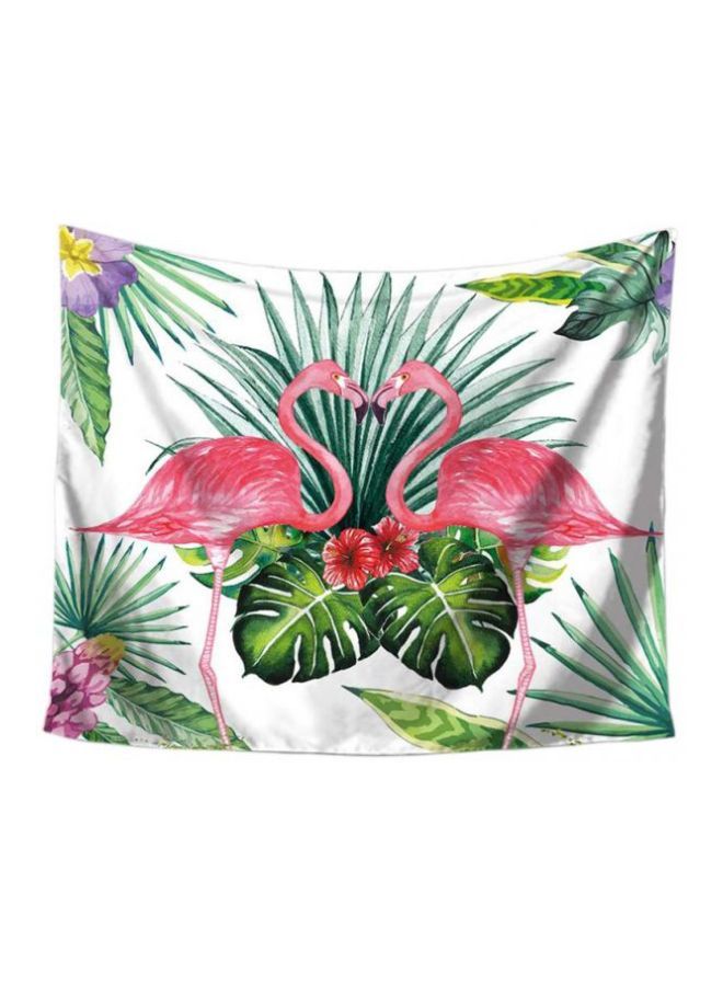 Bohemia Wall Hanging Flamingo Tapestry White/Green/Pink 150x200centimeter