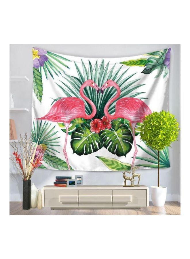 Bohemia Wall Hanging Flamingo Tapestry White/Green/Pink 150x200centimeter