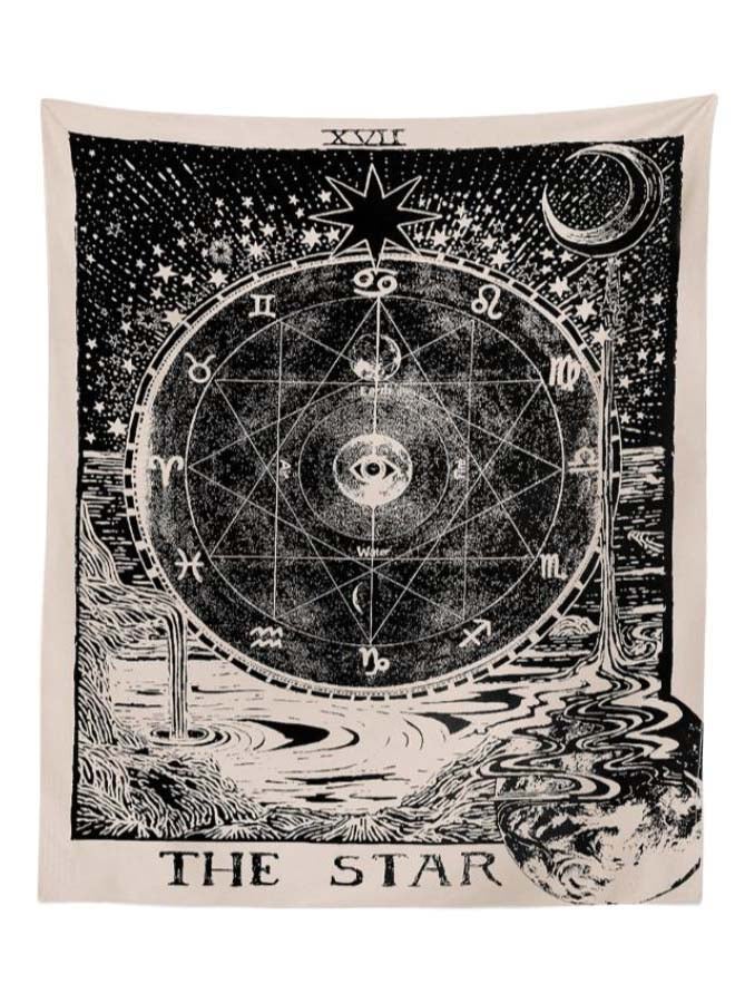 Medieval Printed Tapestry Beige/Black 150 x 130centimeter