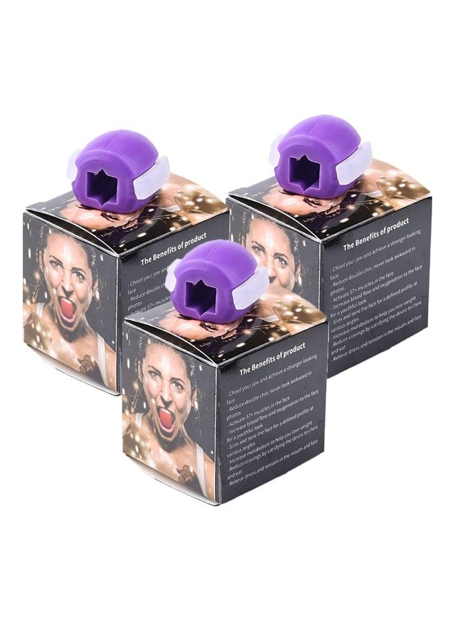 3-Piece Jaw Exerciser Device Facial Chew Muscle Training Fitness Ball