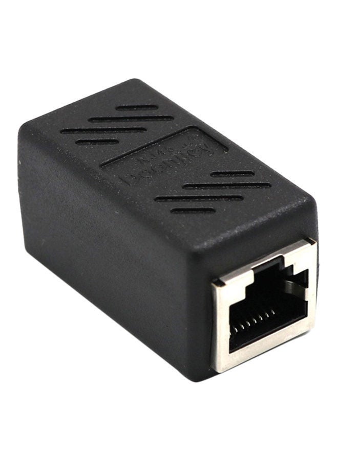 RJ45 Female to Network Ethernet LAN Connector Adapter Coupler Extender Black