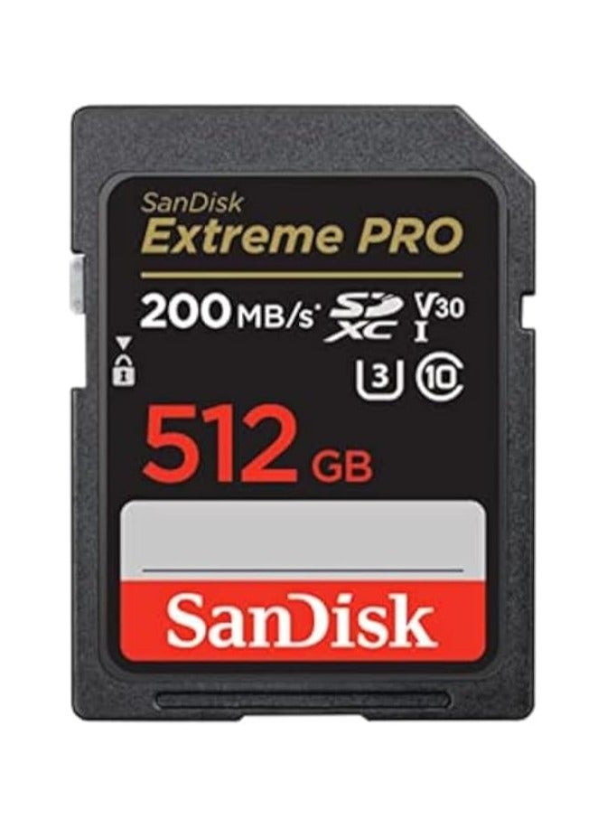 Extreme PRO SDXC card up to 200MB/s, UHS I 512 GB