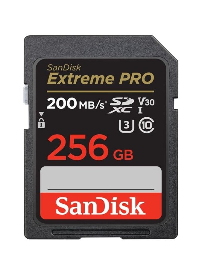 Extreme PRO SDXC card + RescuePRO Deluxe, up to 200MB/s, UHS I 256 GB