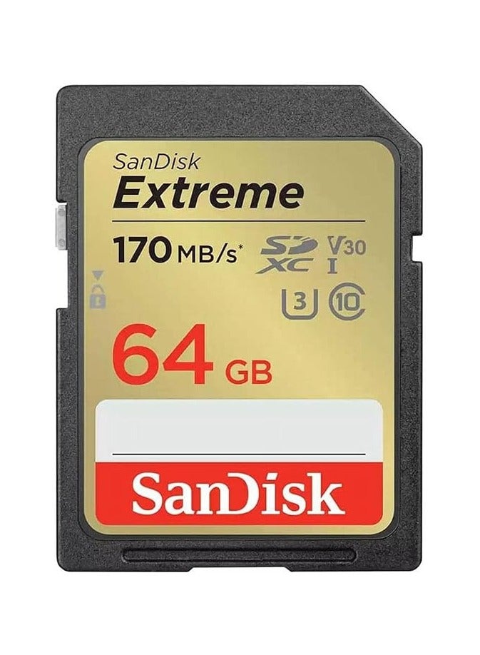 Extreme SDXC card + RescuePRO Deluxe, up to 170MB/s, UHS I 64 GB