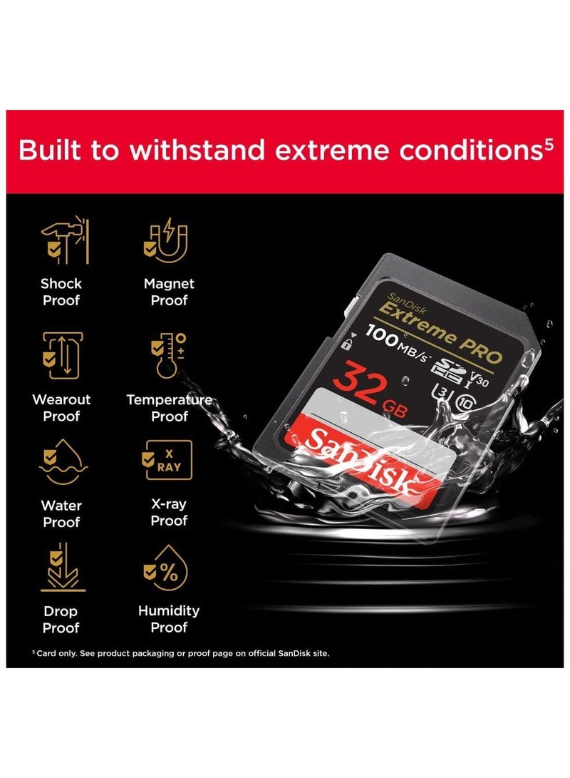 Extreme PRO SDHC card up to 100MB/s, UHS I 32 GB