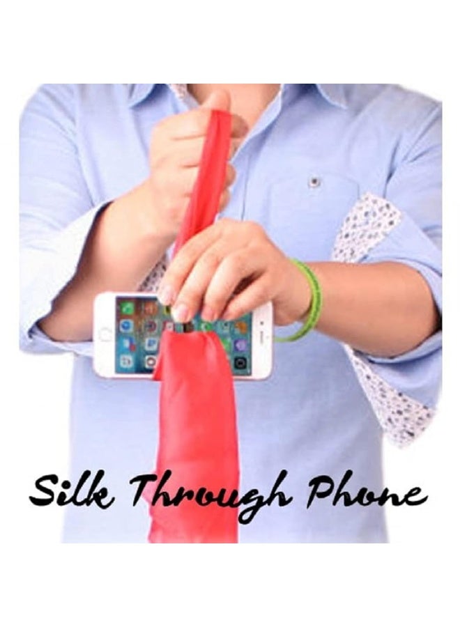 MilesMagic Magician's Silk Thru Phone Magic Trick Penetrate Any Phone with Cloth Mentalism Hanky Scarf Through Smartphone Mobile Screen Illusion Gimmick