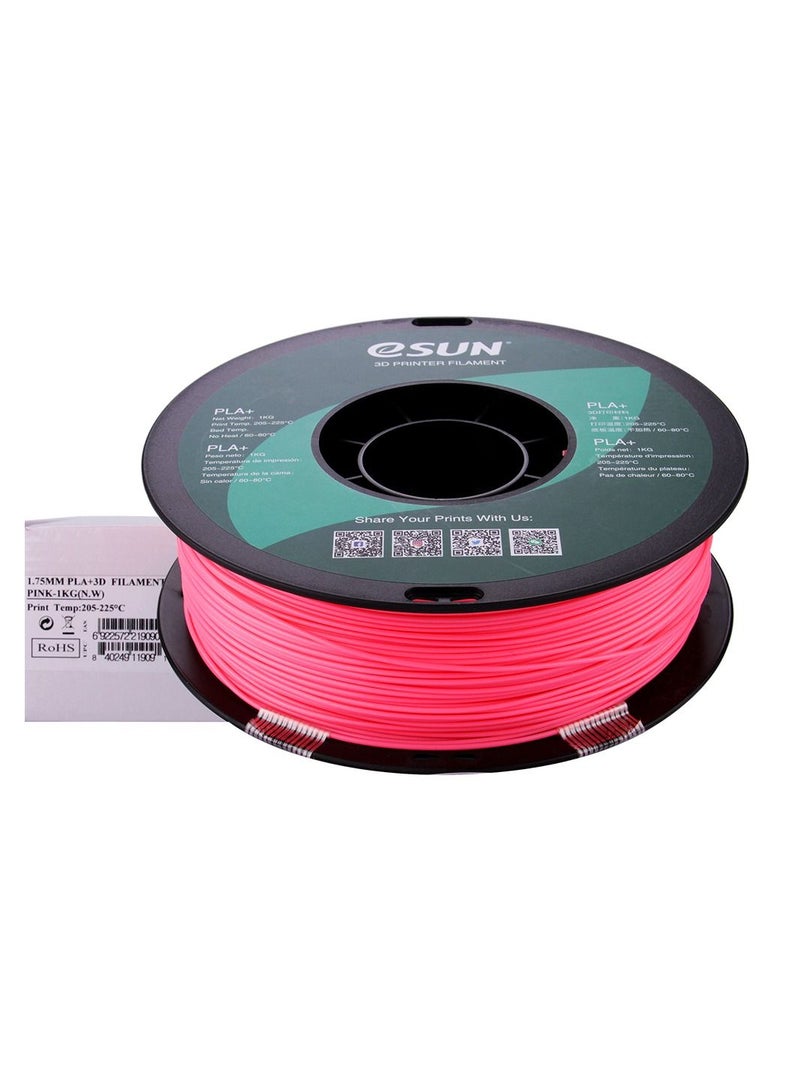 Esun 3D Printer Filament PLA+ 1.75 mm Dimensional Accuracy +/- 0.05 mm 1 Kg (2.2 lbs) Spool 3D Printing Material for 3D Printers – Pink