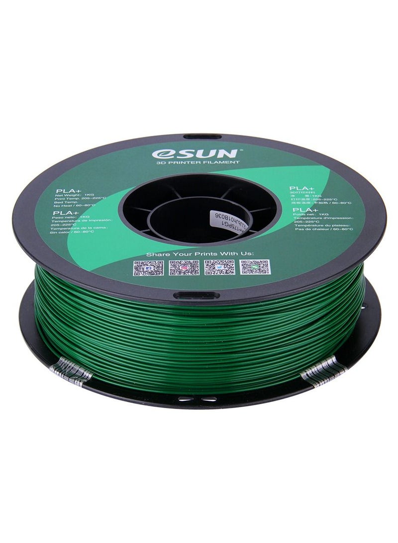 Esun 3D Printer Filament PLA+ 1.75 mm Dimensional Accuracy +/- 0.05 mm 1 Kg (2.2 lbs) Spool 3D Printing Material for 3D Printers – Pine Green