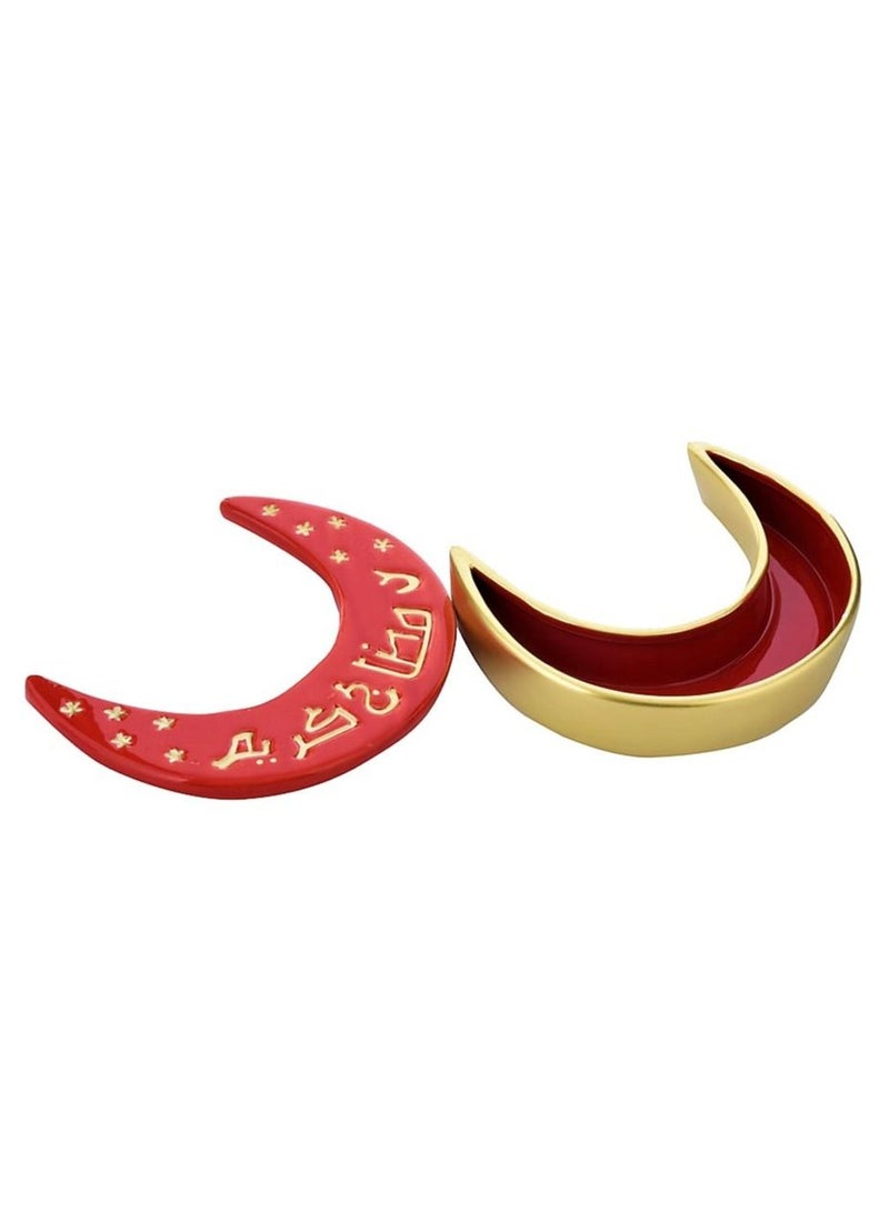 Ramadan Serving Plate Home Décor Red & Gold 19*16.5*4.5CM