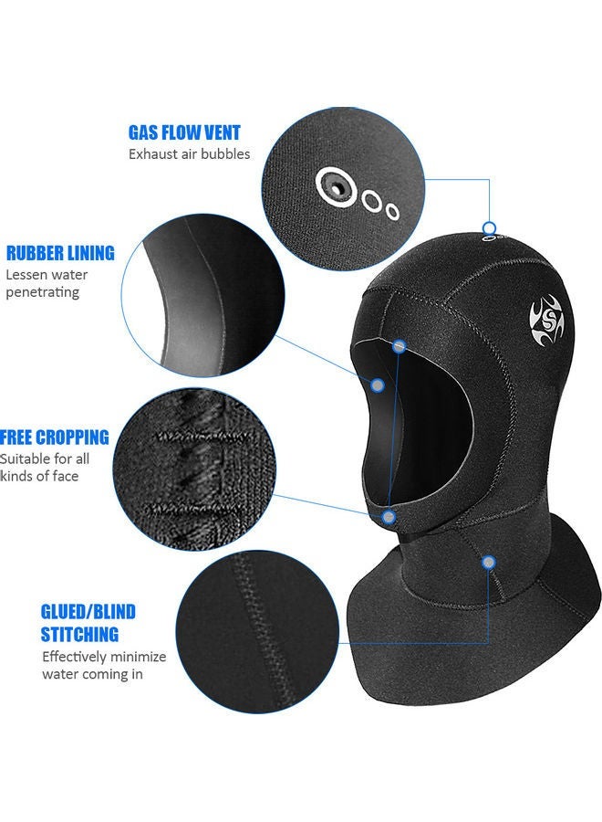 Thermal Neoprene Diving Wetsuit Hat 35.00x1.00x35.00cm