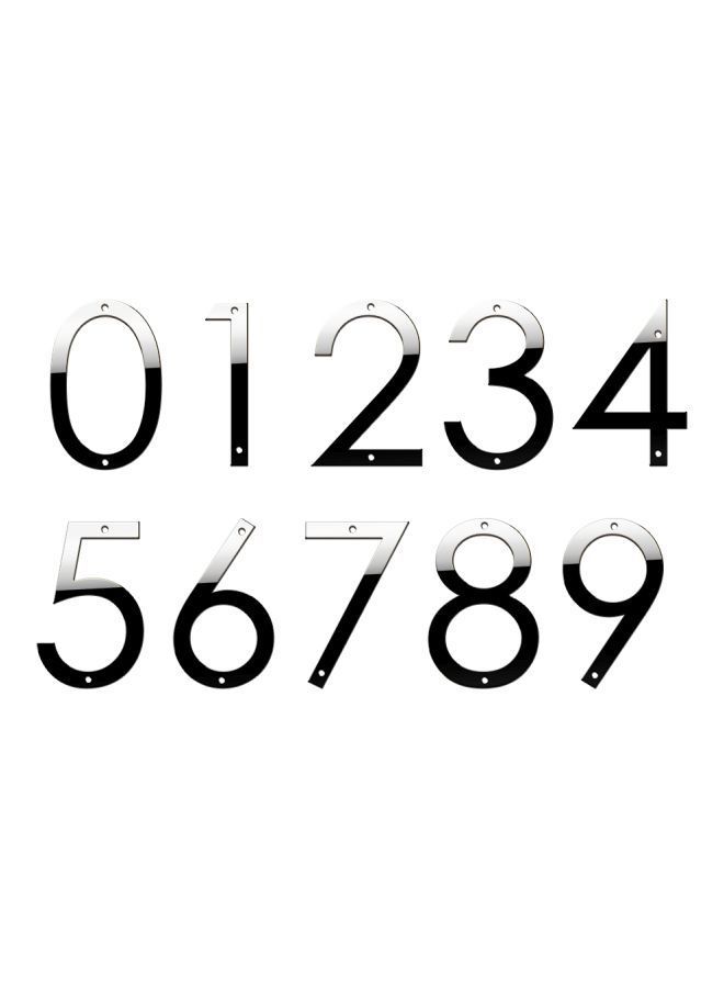 3D Number 4 Designed House Decorative Plaque Black 5inch