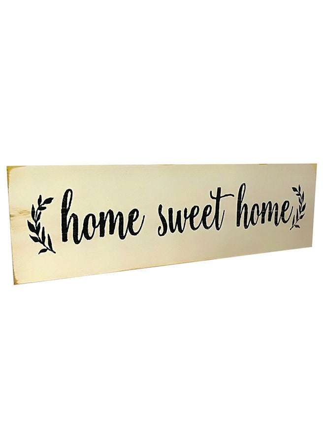 Home Sweet Script Wooden Plaque Beige 188grams