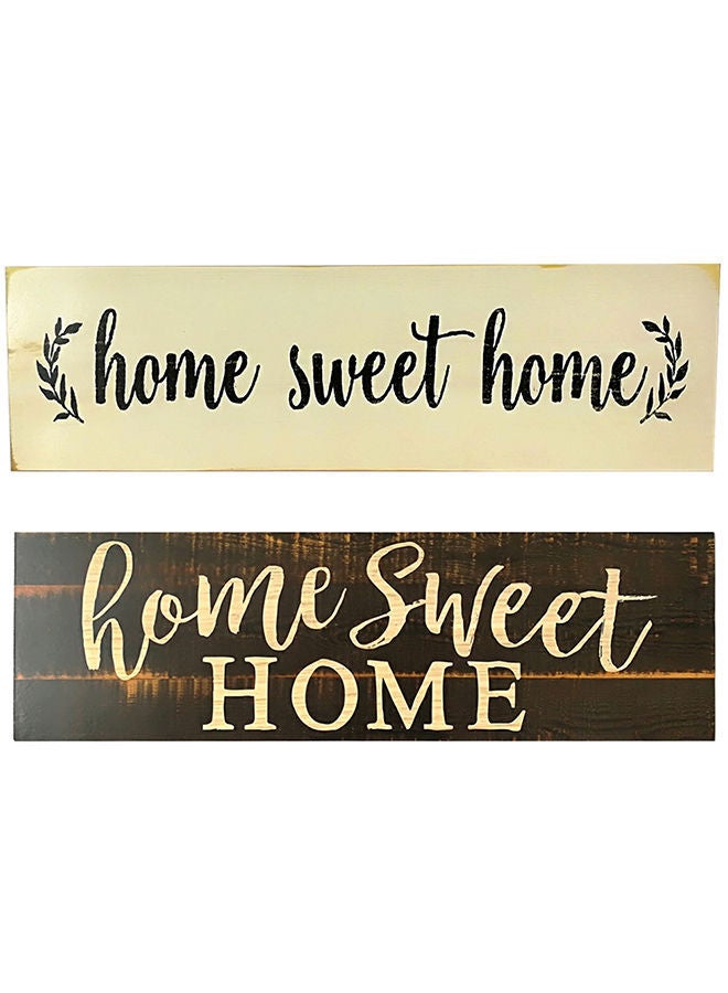 Home Sweet Script Wooden Plaque Beige 188grams