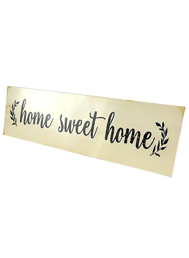 Home Sweet Script Wooden Plaque Beige 188grams