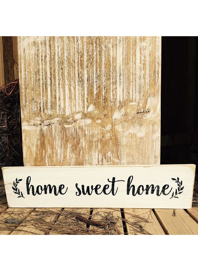 Home Sweet Script Wooden Plaque Beige 188grams