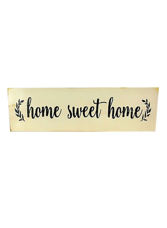 Home Sweet Script Wooden Plaque Beige 188grams