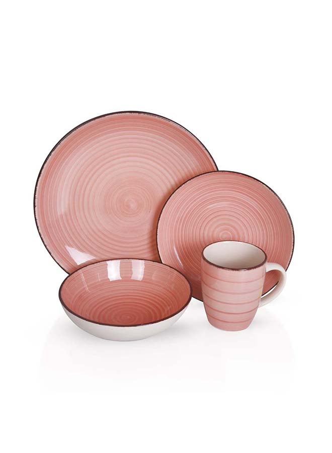 Royalford 16pcs Stoneware Dinner Set RF12410 Includes Dinner and Dessert Plates, Soup Bowls and Mugs Dishwasher-Safe, Microwave-Safe and Freezer-Safe Perfect for Home, Gifting Multicolor 3kg